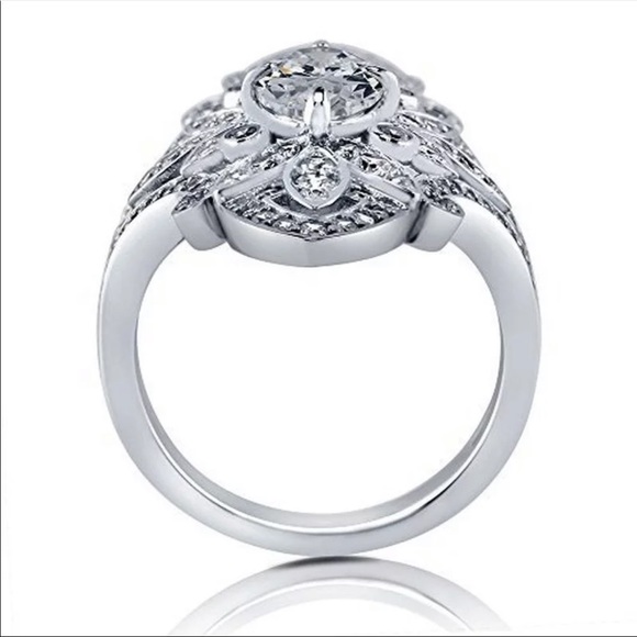 New Women 925 Silver Diamonds Ring - Picture 4 of 5